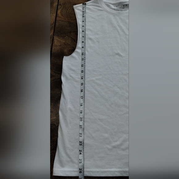 NWT Lucky Brand Men's Vince Burnout White Sleeveless Shirt - Picture 3 of 7